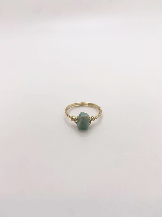 Chrysocolla Crystal Ring