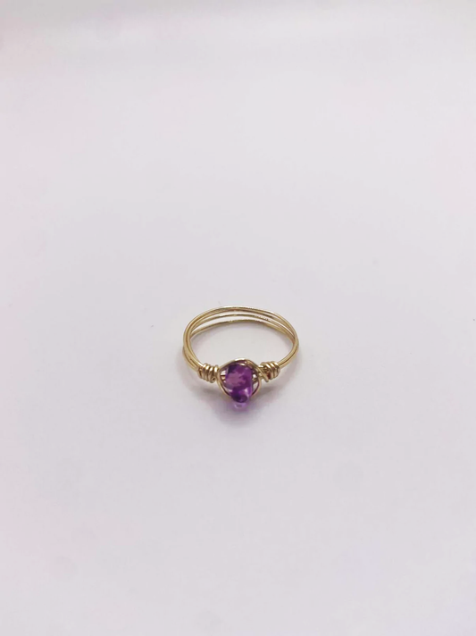 Dark Amethyst Crystal Ring